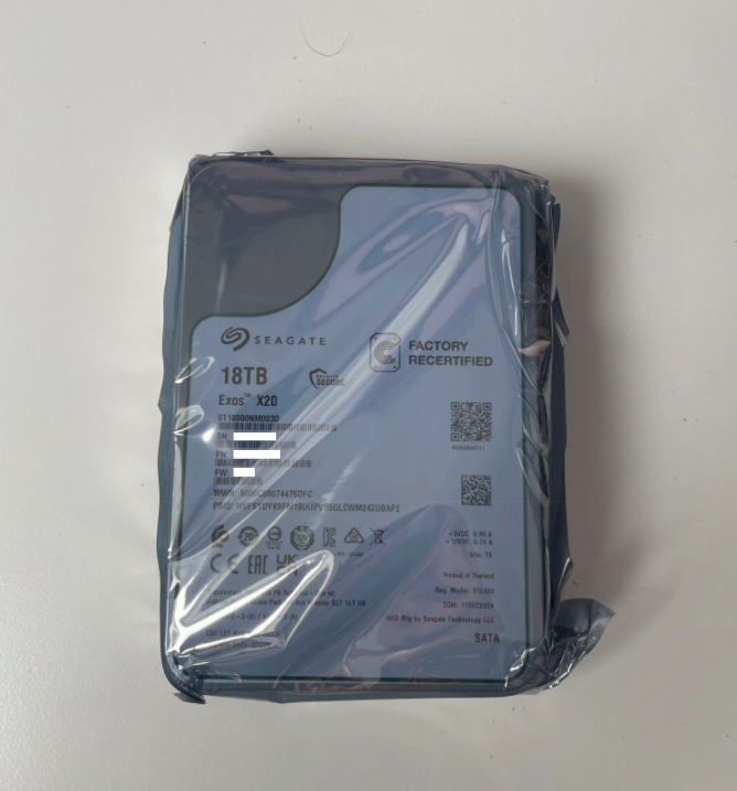 Seagate Exos X20 18TB HDD | SATA 3.5-inch Internal Hard Drive | ST18000NM003D